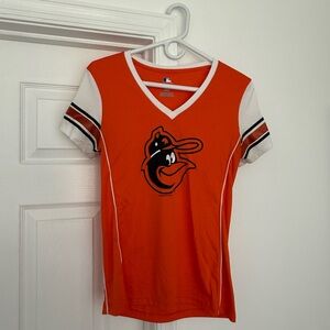 Baltimore OriolesOrange V-Neck Glitter Tee